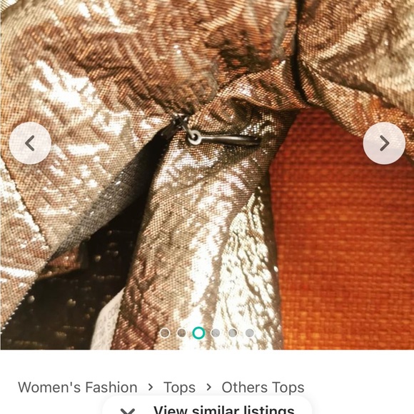 Zara Metallic Gold Puff Sleeve Crop Top size S - Picture 3 of 5